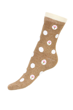 Květované dámské ponožky. Dovoz: Maďarsko Materiál: 85% bavlna, 10% polyamid, 5% elastan.