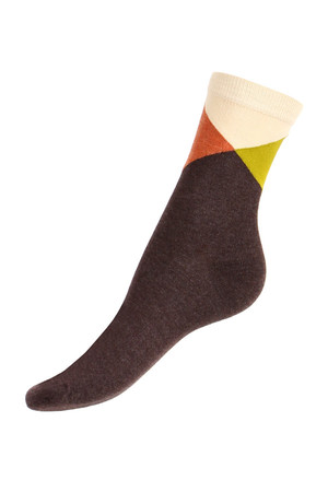 Barevné dámské ponožky. Materiál: 90% bavlna, 5% polyamid, 5% elastan.