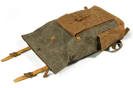 Rolovací plátěný batoh retro design