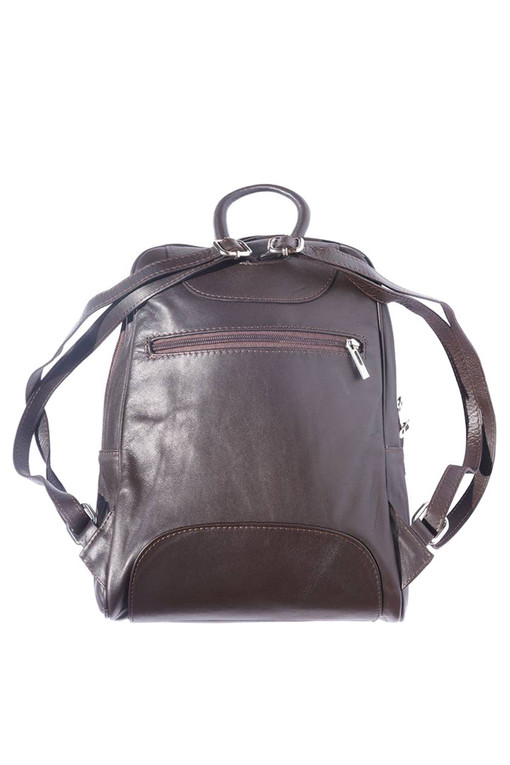 Kožený městský batoh s podélnou kapsou