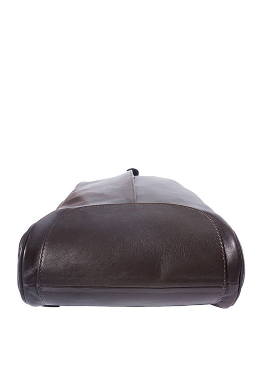 Kožený městský batoh s podélnou kapsou