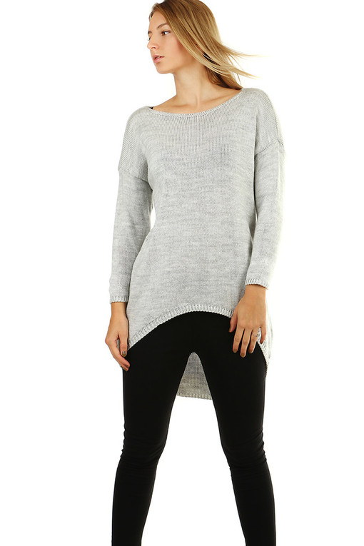 Jednobarevný dlouhý oversized svetr