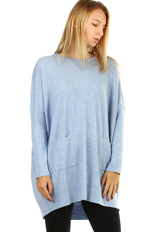 Úpletový jednobarevný oversized svetr