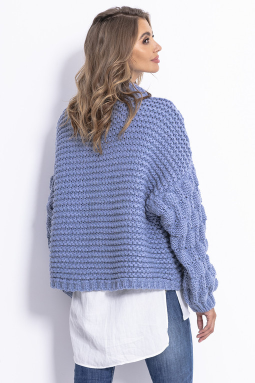 Dámský oversized krátký svetr z vlny