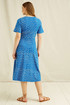 Modré zavinovací EKO šaty se vzorem