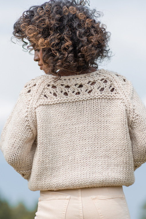 Pletený krátký svetr s vlnou a alpakou