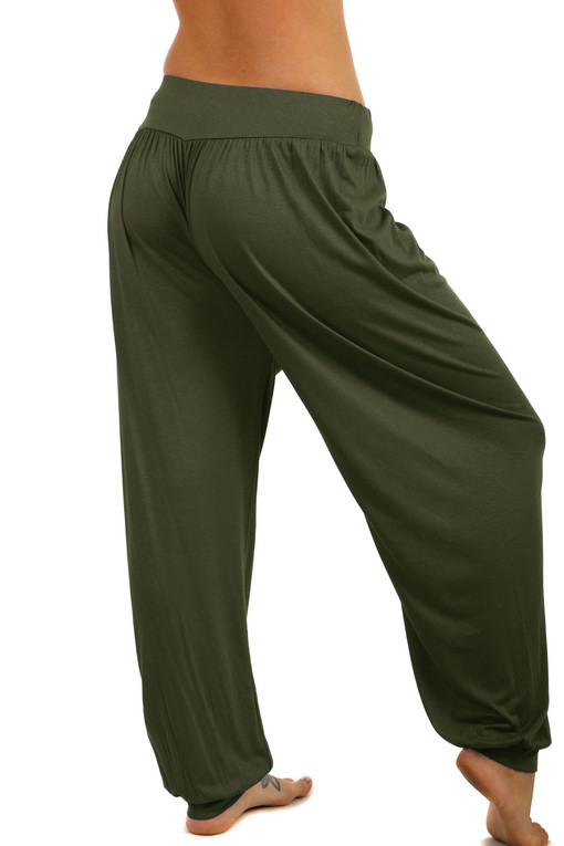 Dámské jednobarevné harémové kalhoty