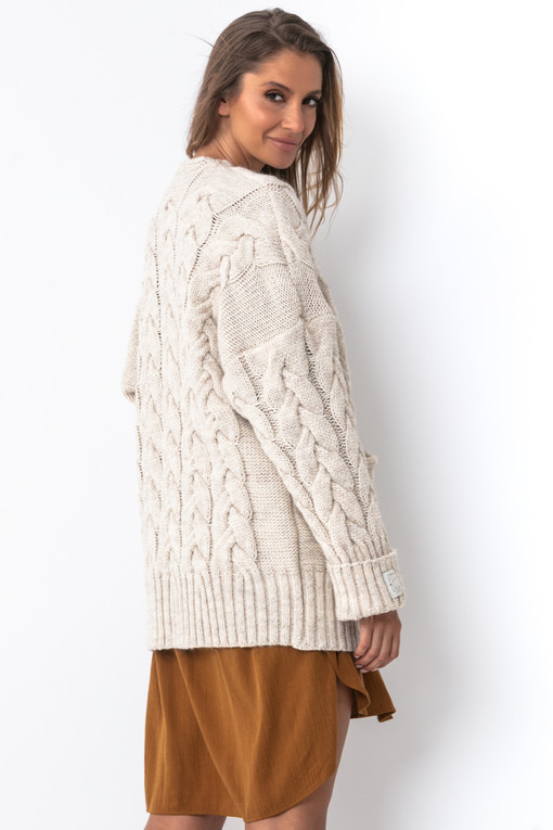 Hrubě pletený svetr s vlnou