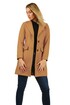 Jednobarevný dámský kabát s kapsami