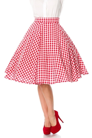 Veselá kostkovaná sukně v oblíbeném retro stylu ušitá pro německou značku Belsira zvedne náladu nejen Vám, ale i