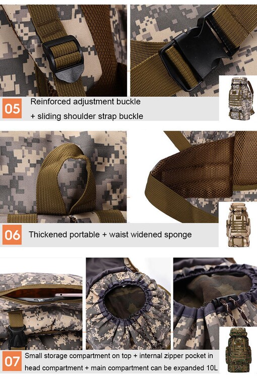 Taktický outdoor batoh jednobarevný