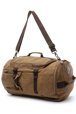 Menší batoh - cestovní taška v jednom: moderní design vodoodpudivé plátno s koženými detaily lze nosit v ruce, přes