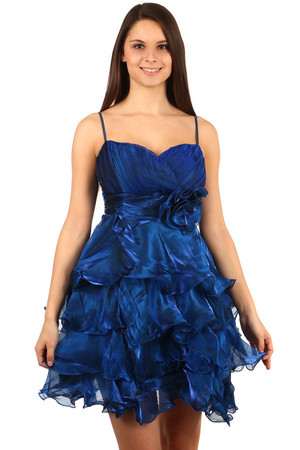 Volánkové šaty pro princezny s průhlednou šálou. Nastavitelná ramínka. Materiál: 100% polyester.